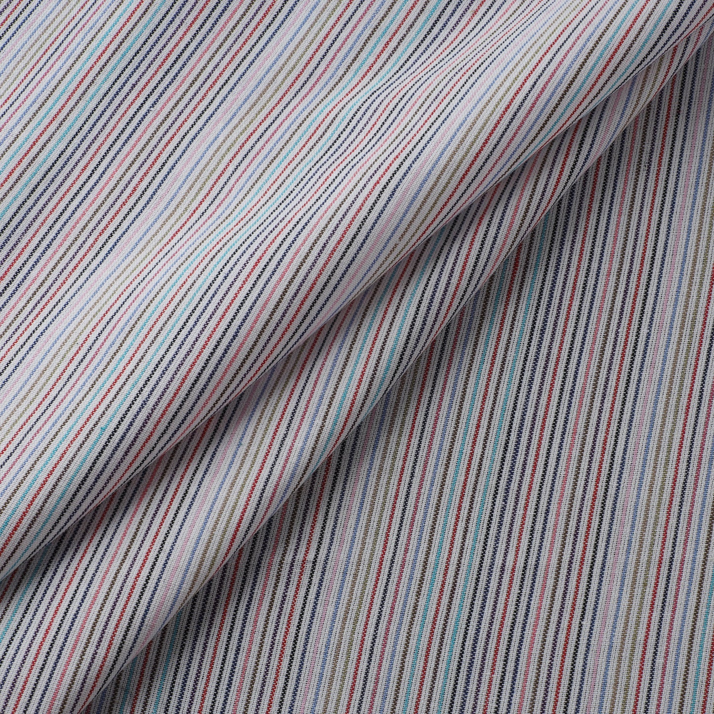 White - Jhiri Pure Handloom Stripes Cotton Fabric 03