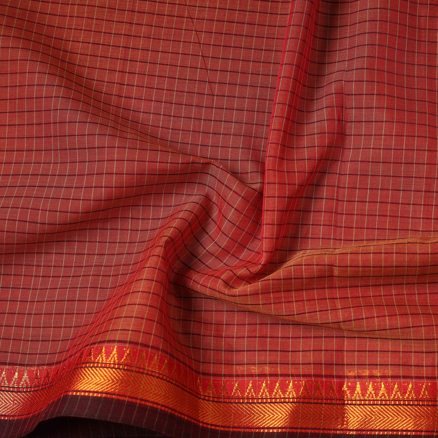 Dharwad Checks Cotton Fabric with Border 07