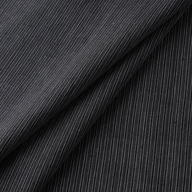 Black - Jhiri Pure Handloom Stripes Cotton Fabric 04