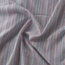 White - Jhiri Pure Handloom Stripes Cotton Fabric 03