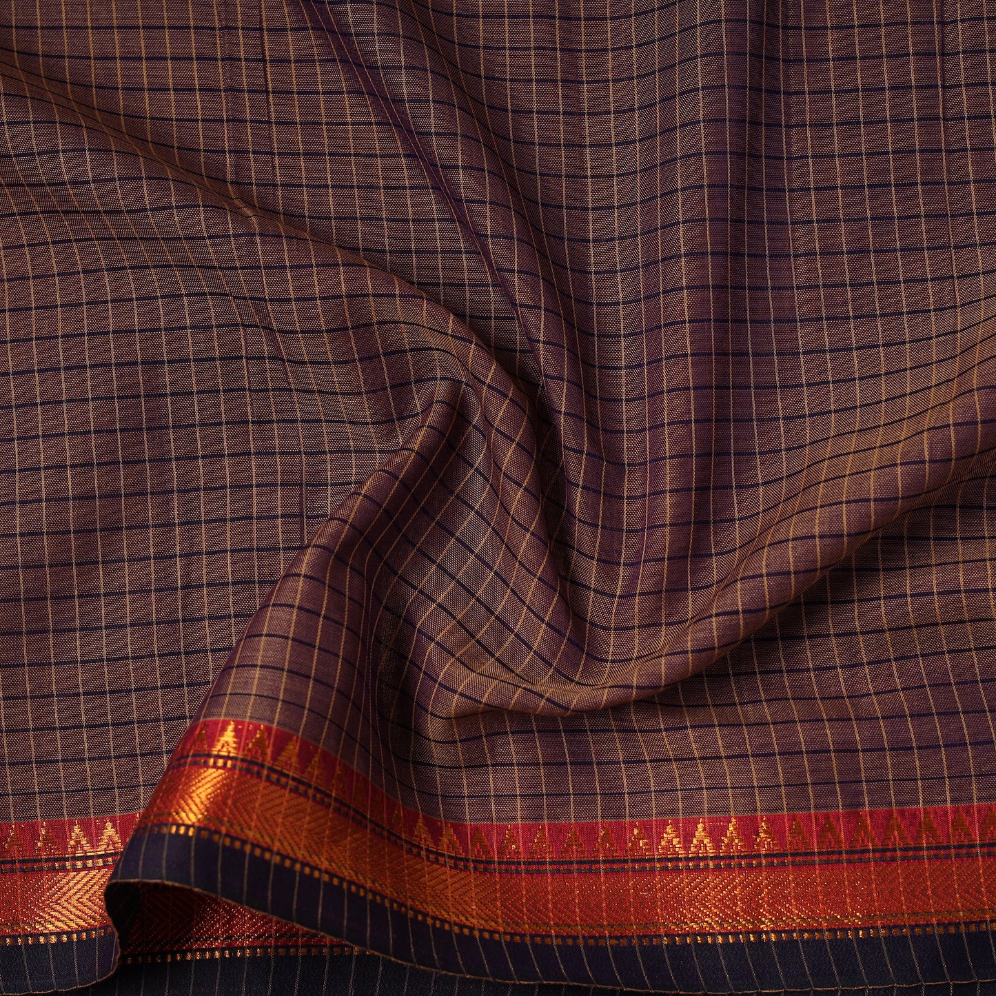 Dharwad Checks Cotton Fabric with Border 08