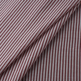 Pink - Jhiri Pure Handloom Stripes Cotton Fabric 05