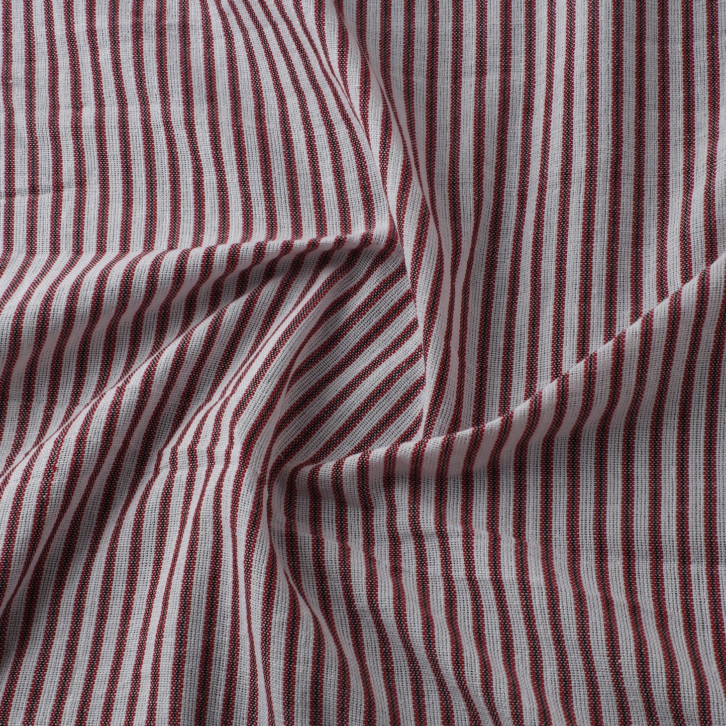 Pink - Jhiri Pure Handloom Stripes Cotton Fabric 05