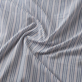 Gray - Jhiri Pure Handloom Stripes Cotton Fabric 07