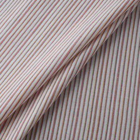 White - Jhiri Pure Handloom Stripes Cotton Fabric 11