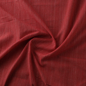 Red - Jhiri Pure Handloom Stripes Cotton Fabric 12