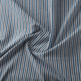 Gray - Jhiri Pure Handloom Stripes Cotton Fabric 14