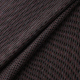 Brown - Jhiri Pure Handloom Stripes Cotton Fabric 16