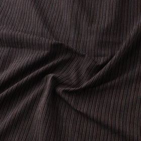Brown - Jhiri Pure Handloom Stripes Cotton Fabric 16