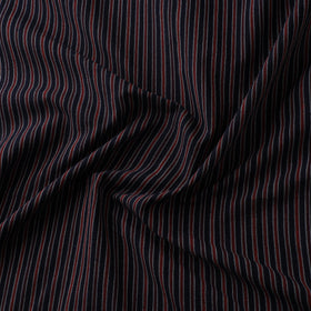 Brown - Jhiri Pure Handloom Stripes Cotton Fabric 17