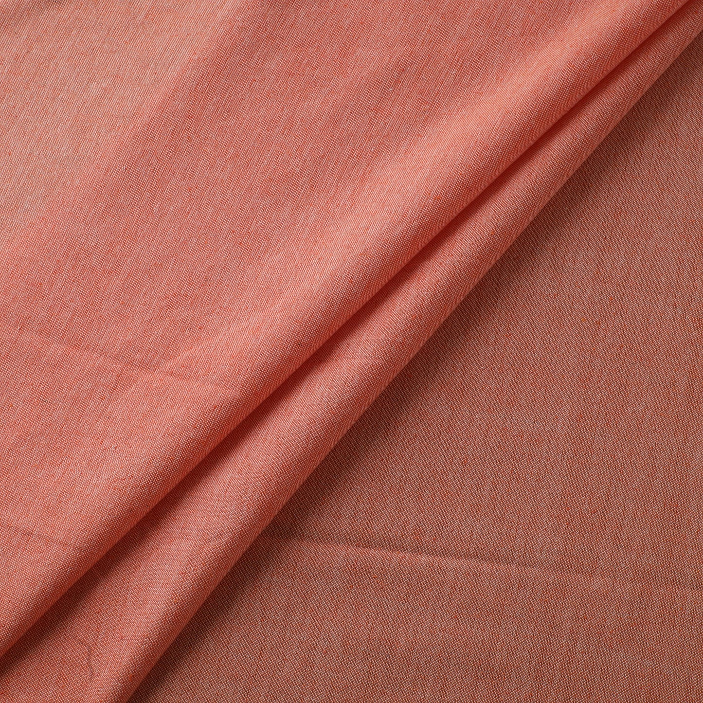 Peach - Jhiri Pure Handloom Plain Cotton Fabric 20