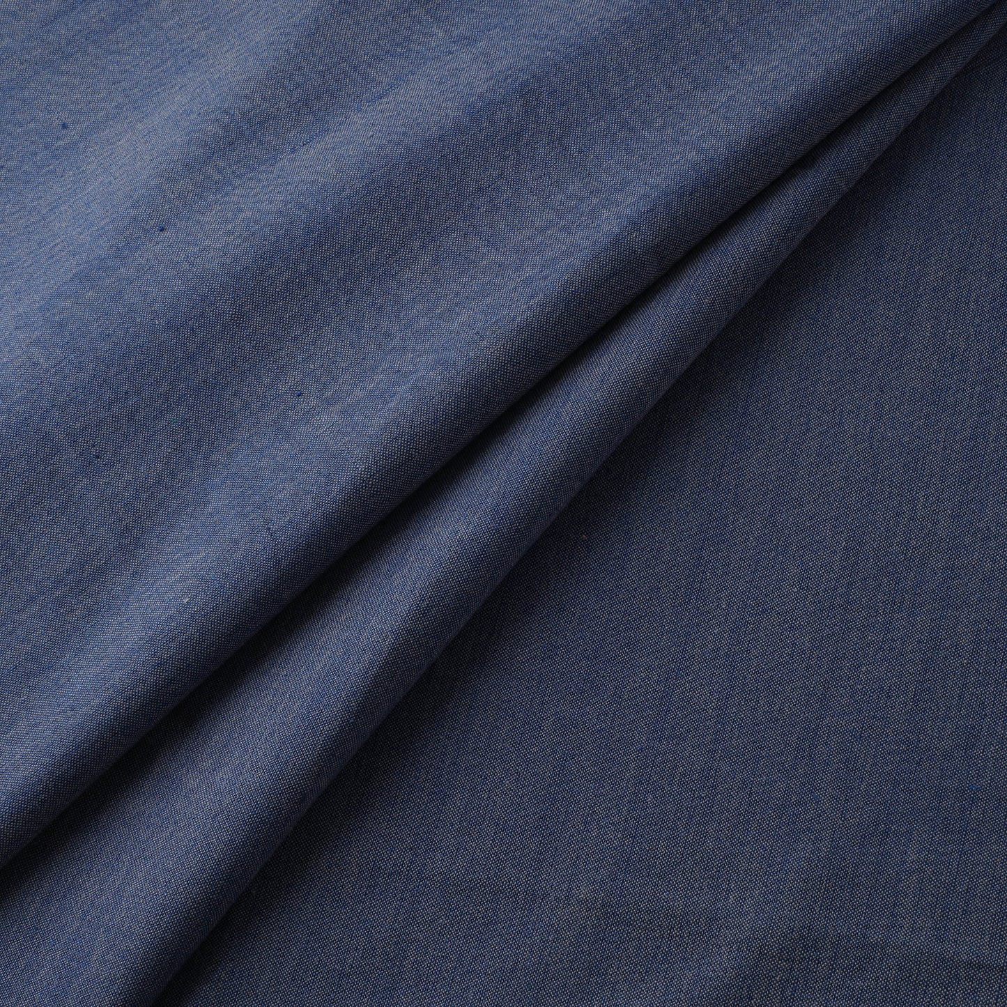 Blue - Jhiri Pure Handloom Plain Cotton Fabric 25