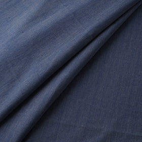 Blue - Jhiri Pure Handloom Plain Cotton Fabric 25