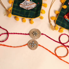  Handmade Stone Work Jute Rakhi (Set Of 2)