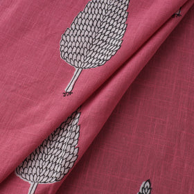 Pink - Akola Hand Block Print Slub Cotton Fabric 01