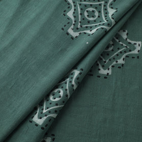 Green - Akola Hand Block Print Slub Cotton Fabric 02