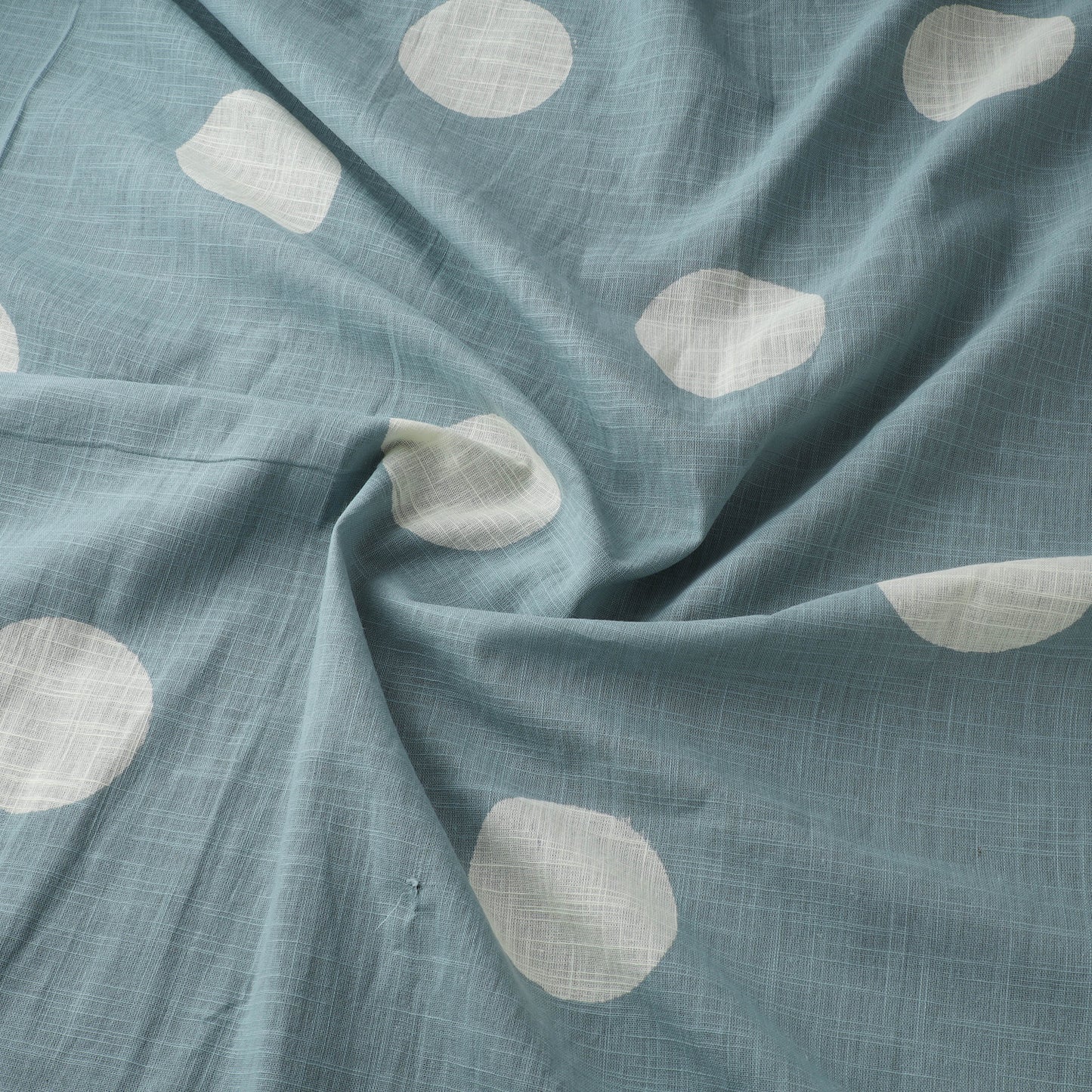 Green - Akola Hand Block Print Slub Cotton Fabric 04