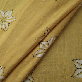 Yellow - Akola Hand Block Print Slub Cotton Fabric 06