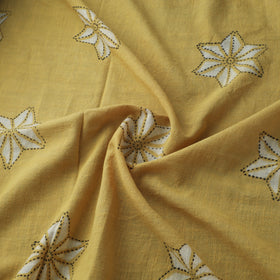 Yellow - Akola Hand Block Print Slub Cotton Fabric 06