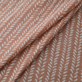 Brown - Akola Hand Block Print Slub Cotton Fabric 08