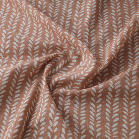 Brown - Akola Hand Block Print Slub Cotton Fabric 08