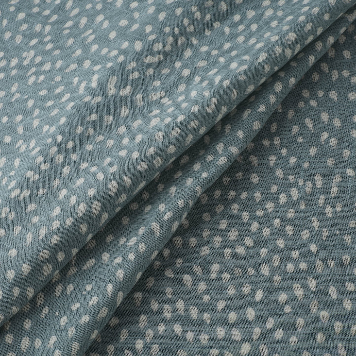 Green - Akola Hand Block Print Slub Cotton Fabric 10