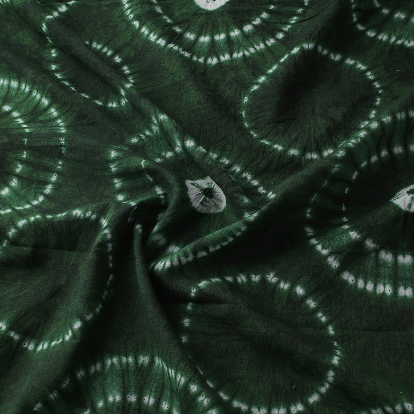 Green - Shibori Tie-Dye Pure Cotton Fabric 14