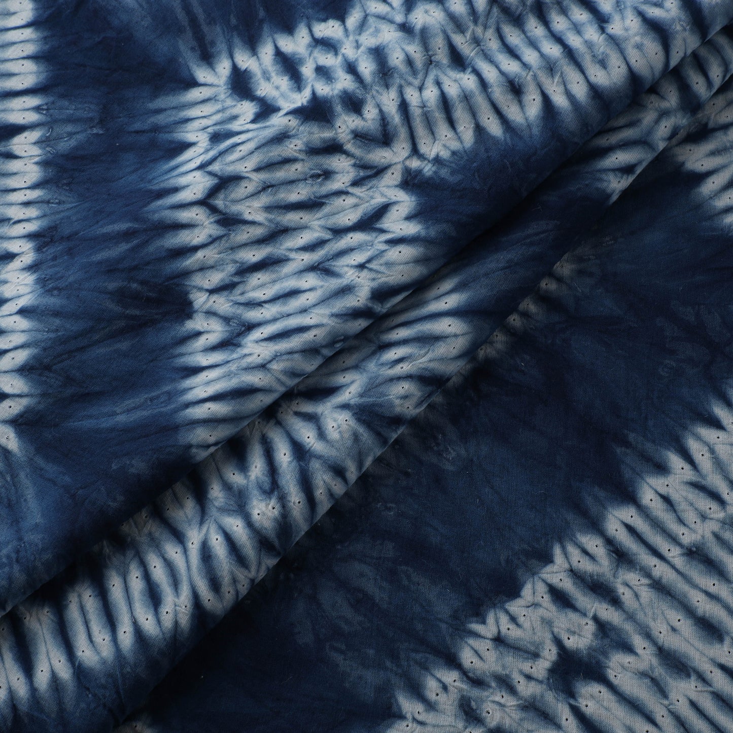 Blue - Shibori Tie-Dye Pure Cotton Fabric 12