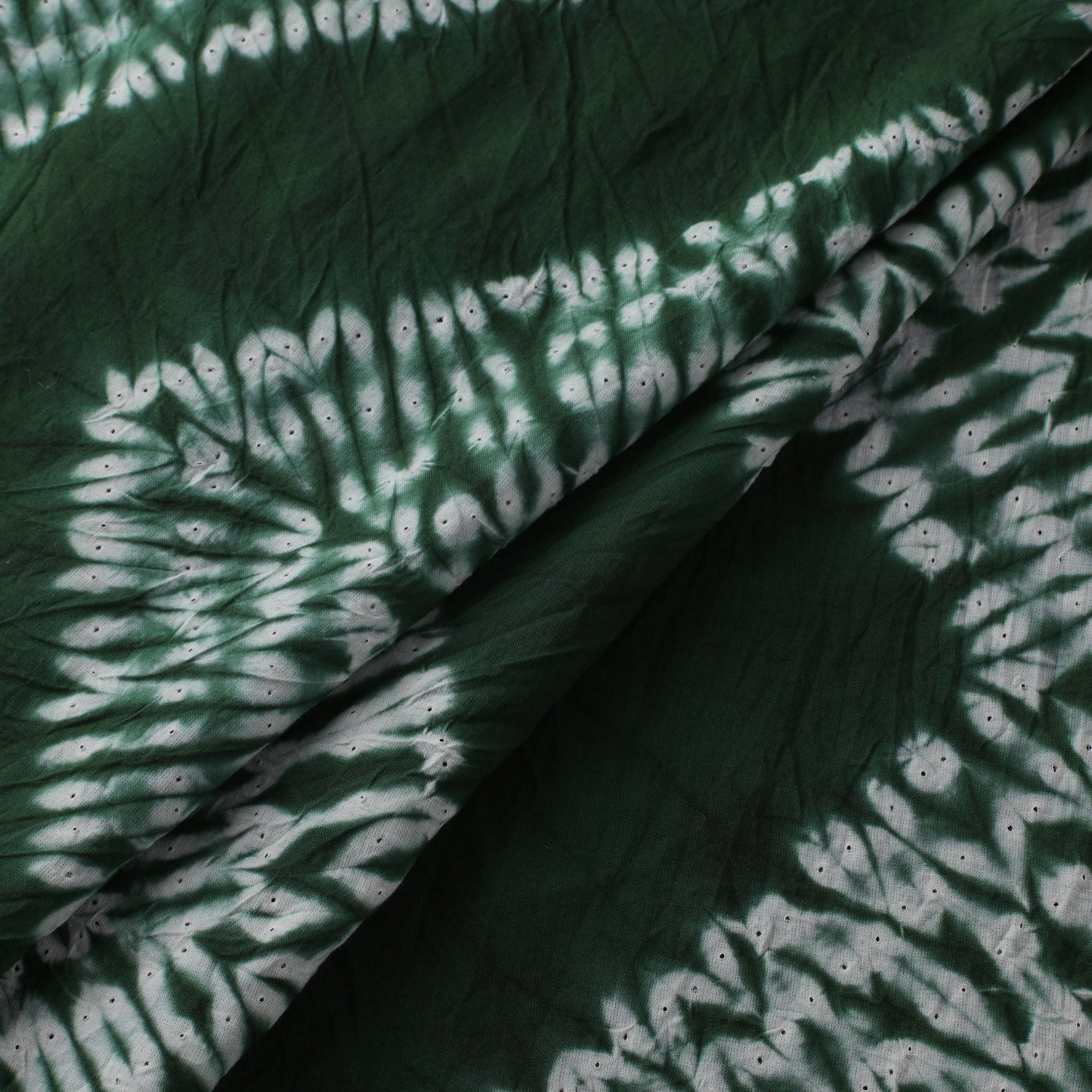 Green - Shibori Tie-Dye Pure Cotton Fabric 16