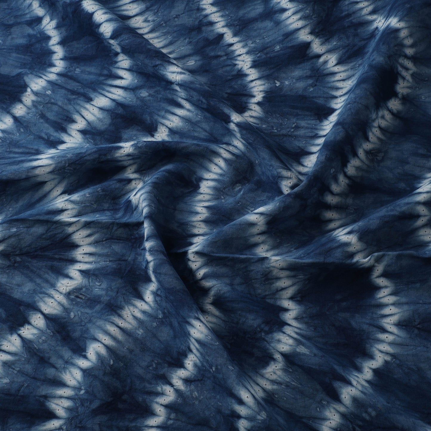 Blue - Shibori Tie-Dye Pure Cotton Fabric 18