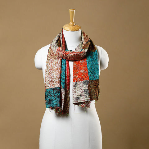 Multicolor - bengal kantha work reversible patchwork silk