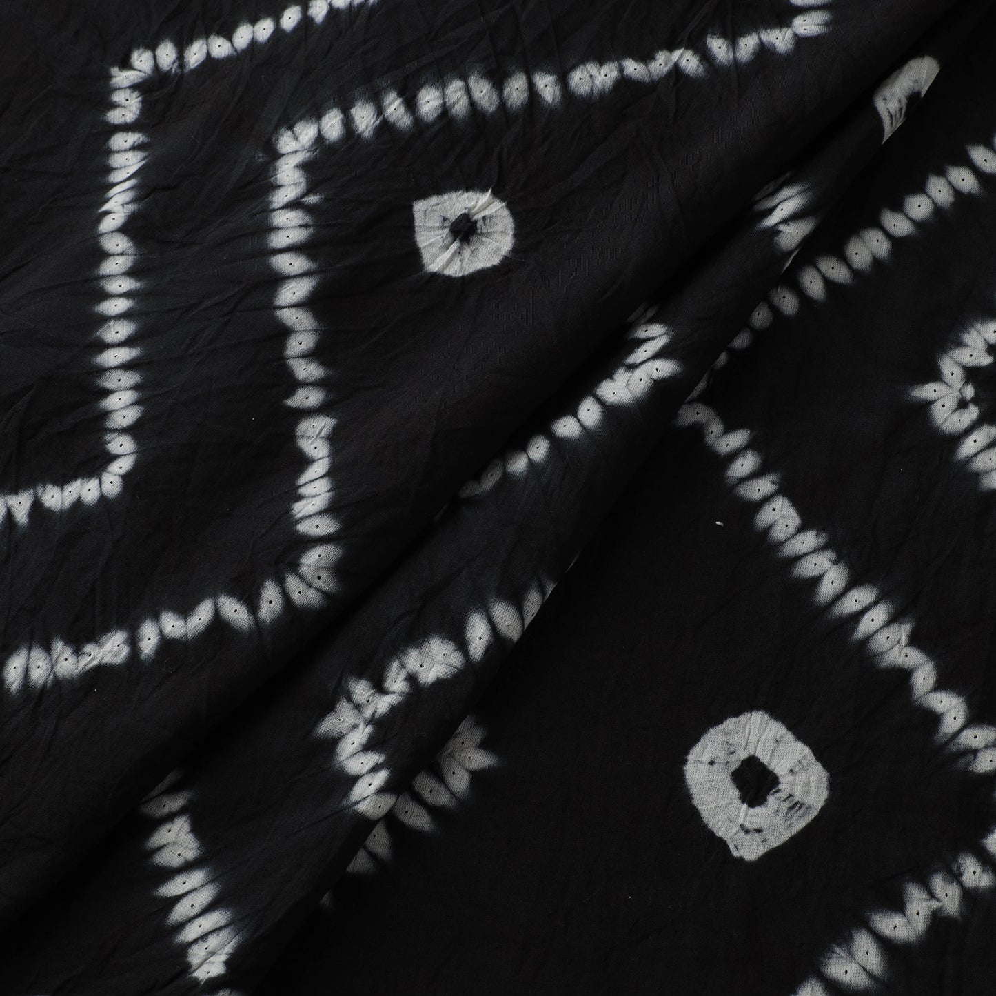 Black - Shibori Tie-Dye Pure Cotton Fabric 22