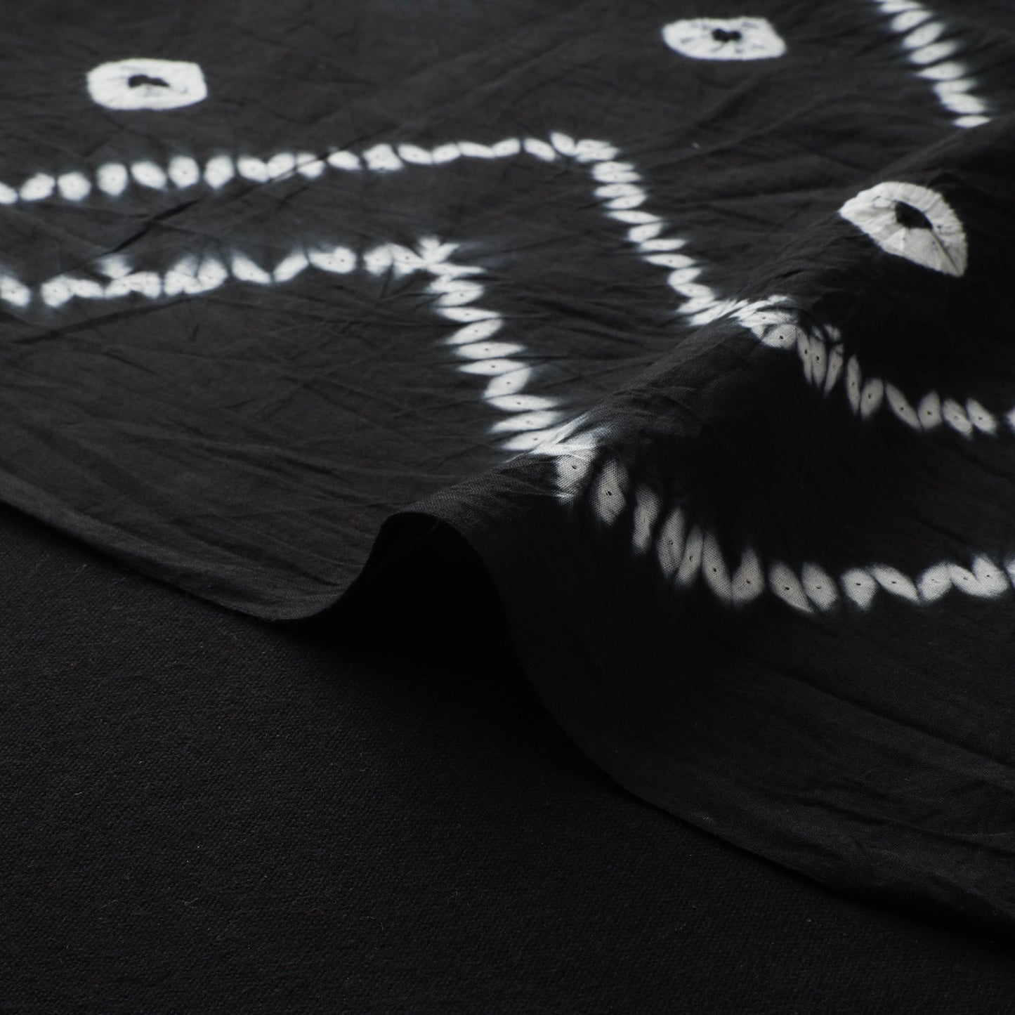 Black - Shibori Tie-Dye Pure Cotton Fabric 22
