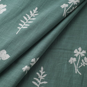 Green - Akola Hand Block Print Slub Cotton Fabric 19