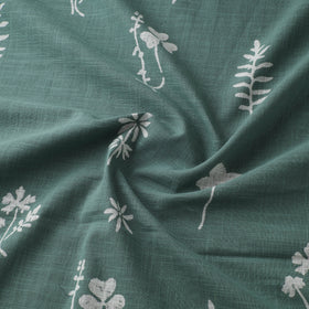 Green - Akola Hand Block Print Slub Cotton Fabric 19