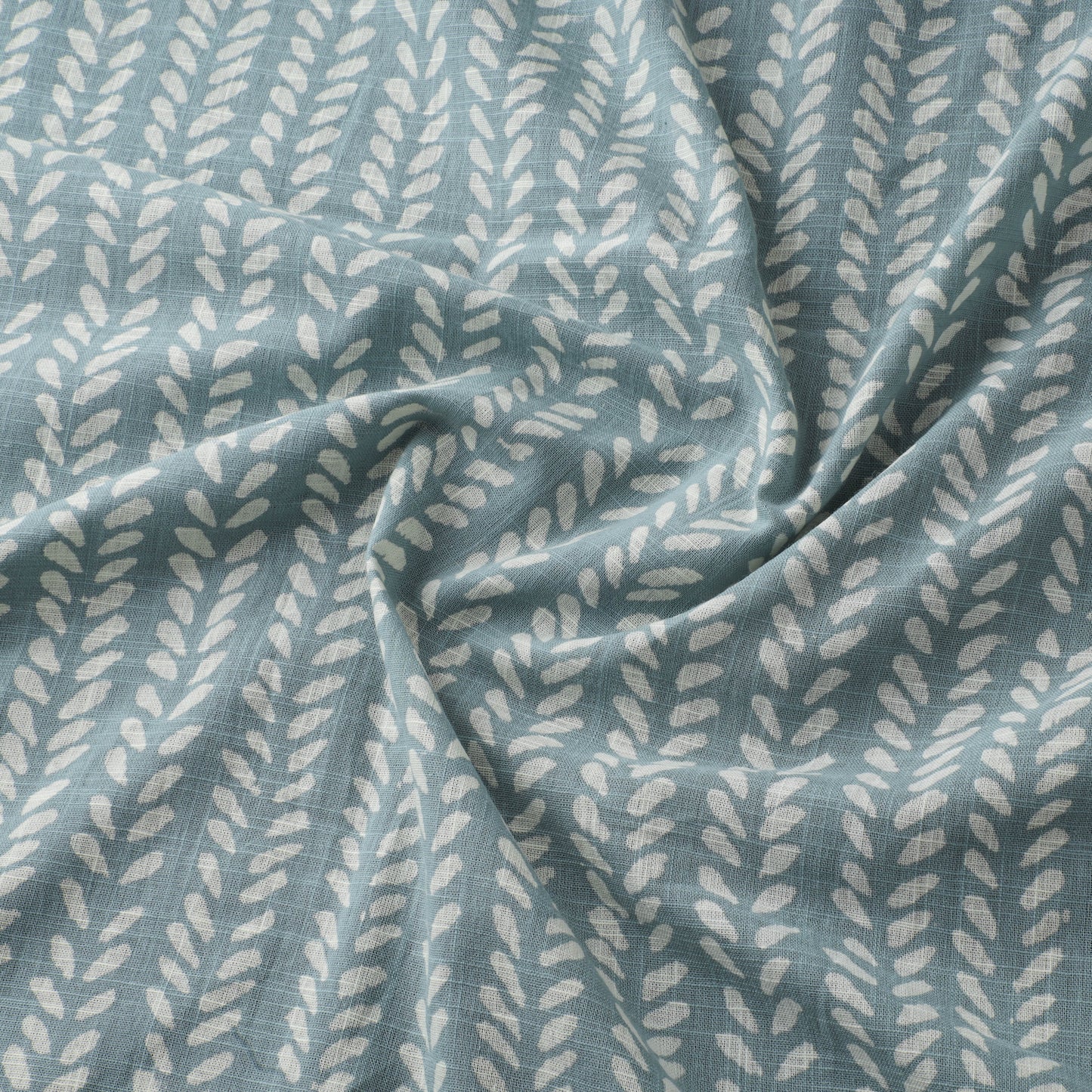 Green - Akola Hand Block Print Slub Cotton Fabric 20