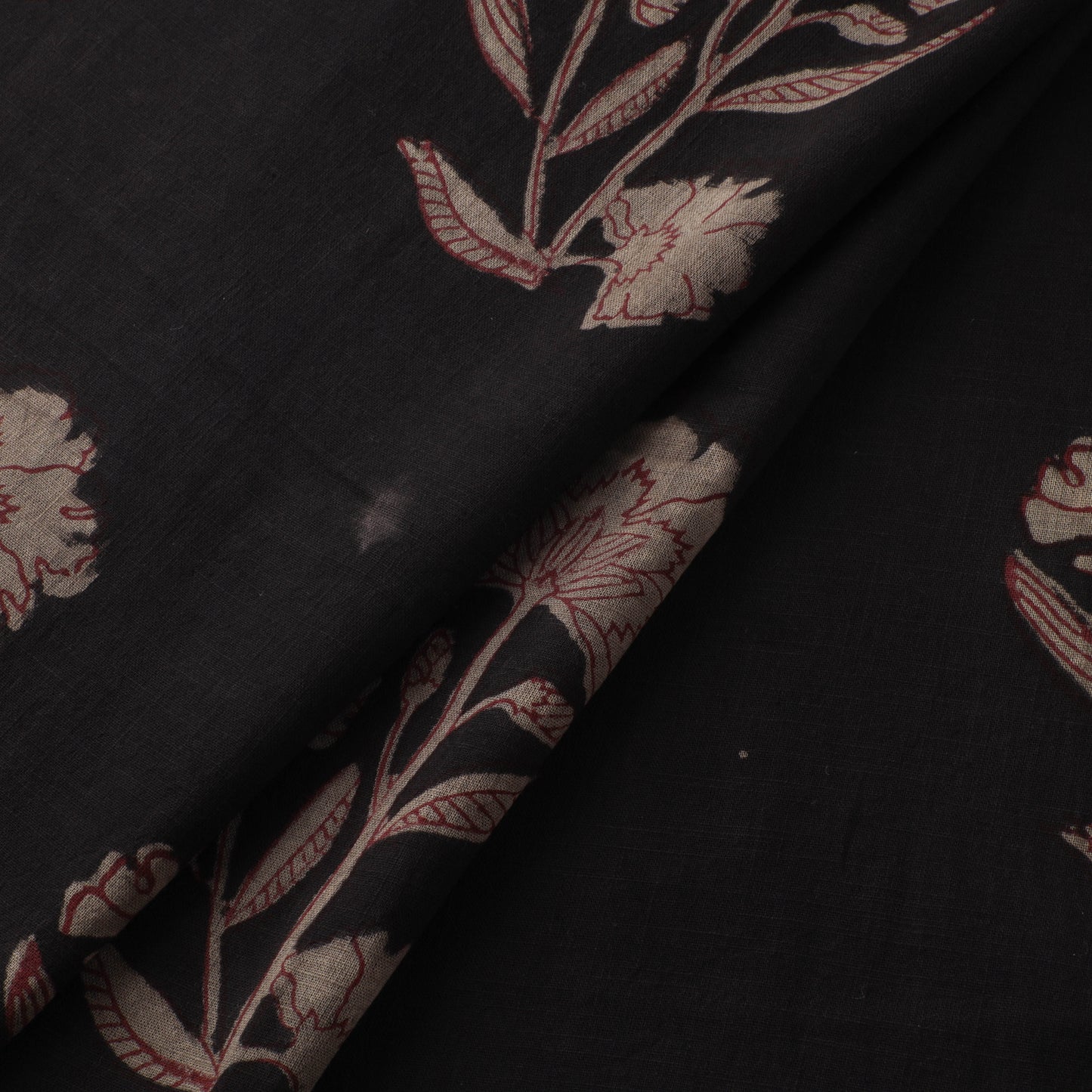 Brown - Akola Hand Block Print Slub Cotton Fabric 21