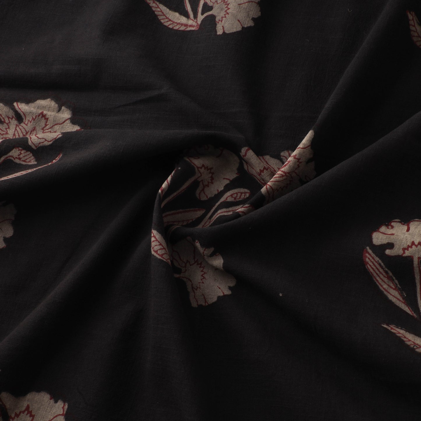 Brown - Akola Hand Block Print Slub Cotton Fabric 21