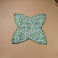 Green - Hand Embroidered Floral Block Print Cotton Roti Napkin 01