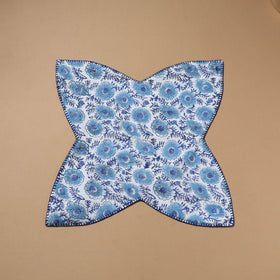 Hand Embroidered Floral Block Print Cotton Roti Napkin 26