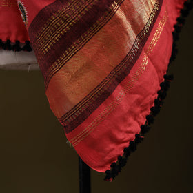 Pink - kutch ahir hand embroidery mirror work woollen shawl