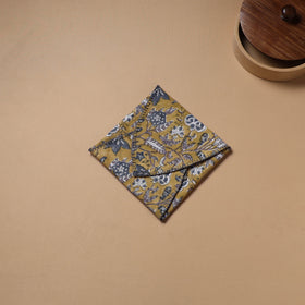 Hand Embroidered Floral Block Print Cotton Roti Napkin 13