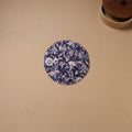 Hand Embroidered Floral Block Print Cotton Round Roti Napkin 08