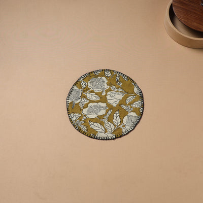 Hand Embroidered Bagru Block Print Cotton Round Roti Napkin 21