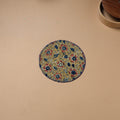 Hand Embroidered Kalamkari Block Print Cotton Round Roti Napkin 24