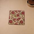 Hand Embroidered Floral Block Print Cotton Square Roti Napkin 39
