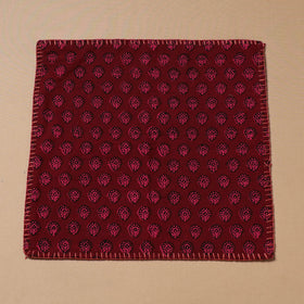 Hand Embroidered Bagh Block Print Cotton Square Roti Napkin 48