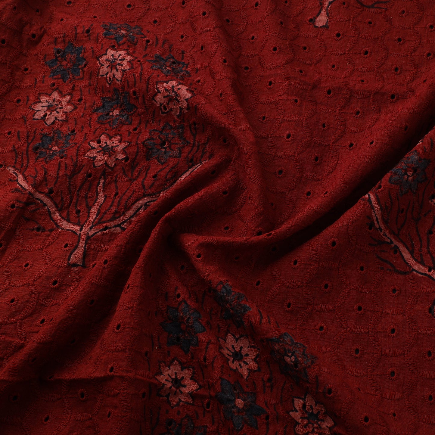 Hakoba Hand Block Ajrakh Print Natural Dyed Cotton Fabric 13