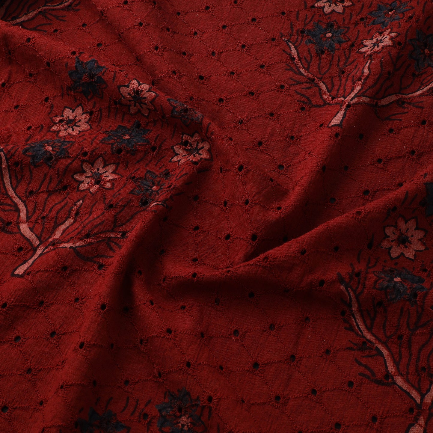 Hakoba Hand Block Ajrakh Print Natural Dyed Cotton Fabric 15
