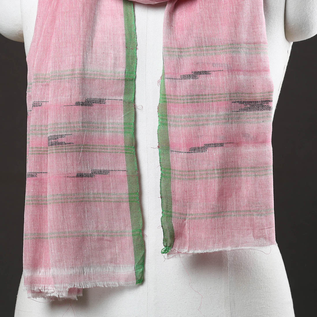 Pink - Traditional Handloom Cotton Manipuri Stole